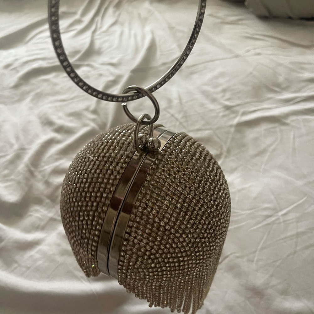 Silver diamond purse